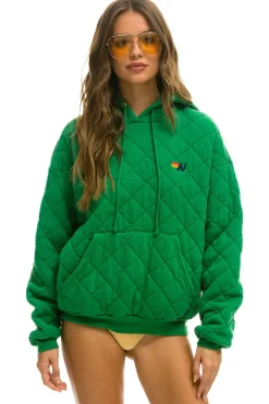 Hoodies | Hoodies | Aviator Nation QUILTED RELAXED PULLOVER HOODIE - KELLY GREEN KELLYGREEN