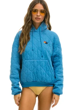 Hoodies | Hoodies | Aviator Nation QUILTED RELAXED PULLOVER HOODIE - OCEAN