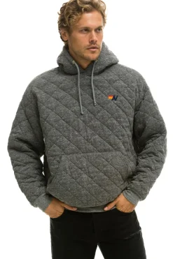 Hoodies | Hoodies | Aviator Nation QUILTED RELAXED PULLOVER HOODIE - HEATHER GREY HEATHERGREY