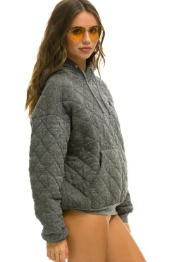 Hoodies | Hoodies | Aviator Nation QUILTED RELAXED PULLOVER HOODIE - HEATHER GREY HEATHERGREY