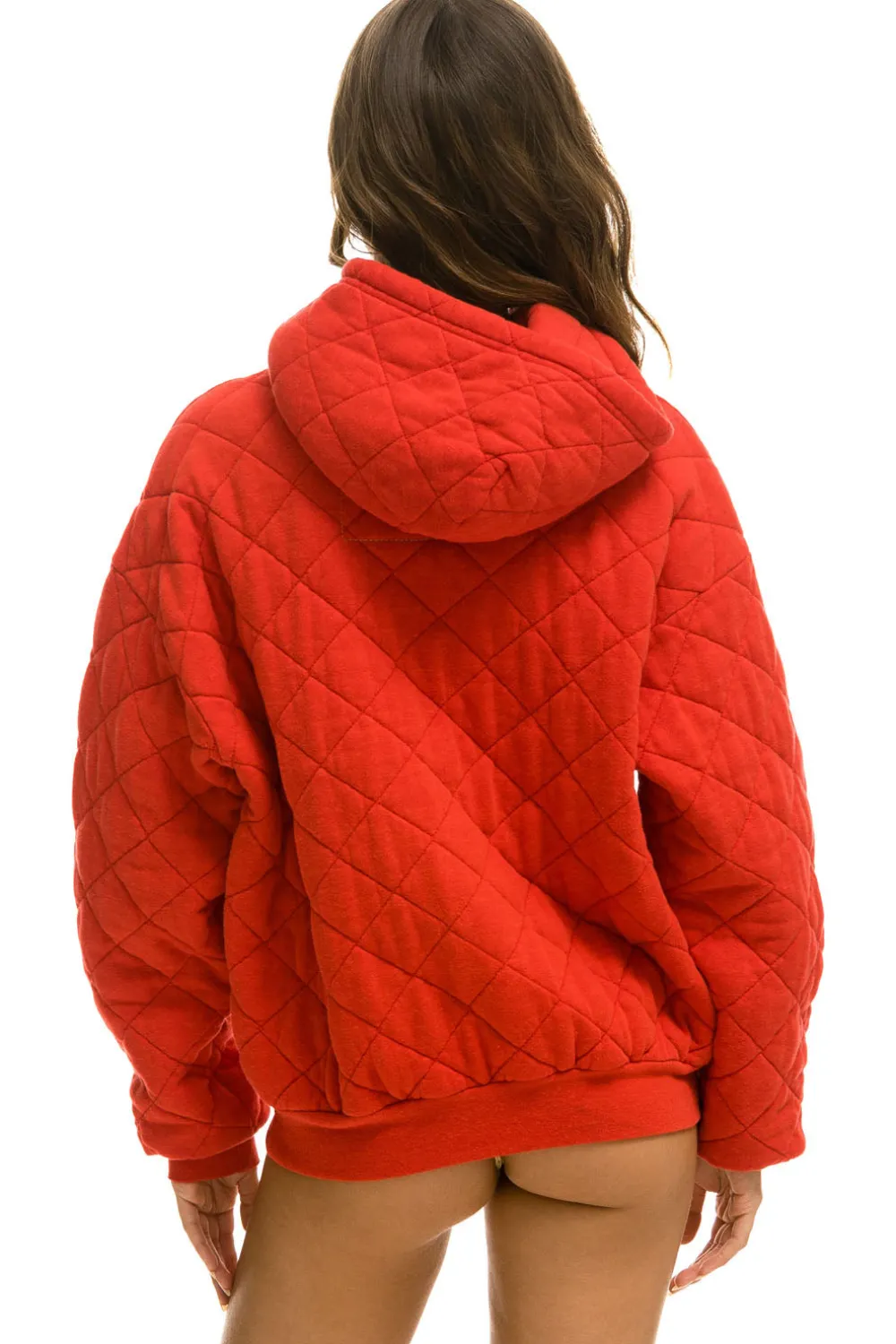 Hoodies | Hoodies | Aviator Nation QUILTED RELAXED PULLOVER HOODIE - RED