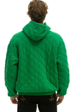 Hoodies | Hoodies | Aviator Nation QUILTED RELAXED PULLOVER HOODIE - KELLY GREEN KELLYGREEN