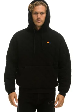 Hoodies | Hoodies | Aviator Nation QUILTED RELAXED PULLOVER HOODIE - BLACK
