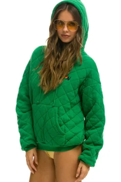 Hoodies | Hoodies | Aviator Nation QUILTED RELAXED PULLOVER HOODIE - KELLY GREEN KELLYGREEN