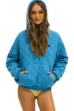 Hoodies | Hoodies | Aviator Nation QUILTED RELAXED PULLOVER HOODIE - OCEAN