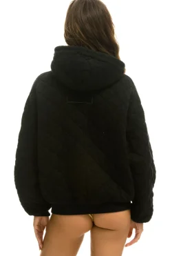 Hoodies | Hoodies | Aviator Nation QUILTED RELAXED PULLOVER HOODIE - BLACK