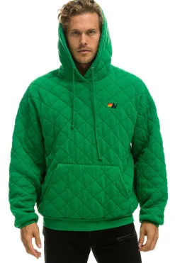 Hoodies | Hoodies | Aviator Nation QUILTED RELAXED PULLOVER HOODIE - KELLY GREEN KELLYGREEN