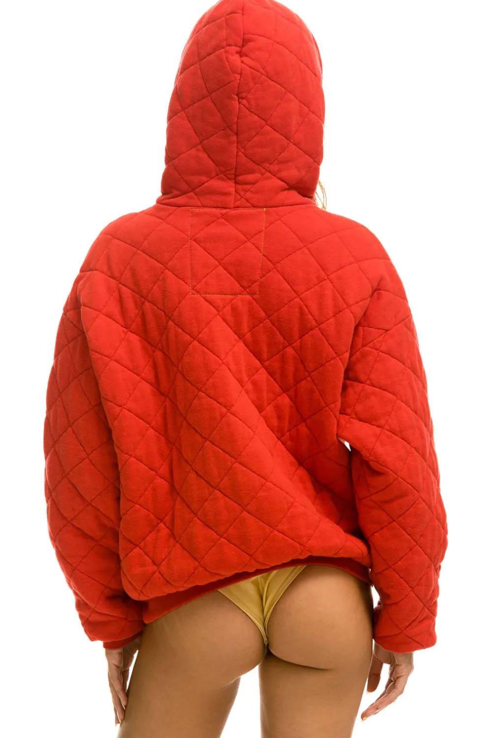 Hoodies | Hoodies | Aviator Nation QUILTED RELAXED PULLOVER HOODIE - RED
