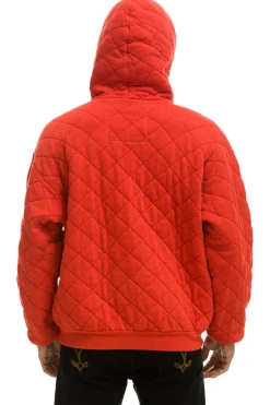 Hoodies | Hoodies | Aviator Nation QUILTED RELAXED PULLOVER HOODIE - RED
