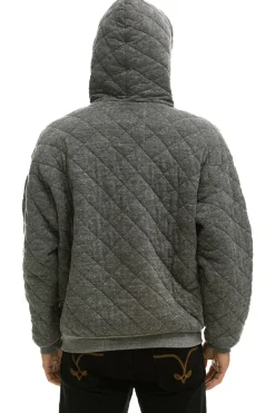 Hoodies | Hoodies | Aviator Nation QUILTED RELAXED PULLOVER HOODIE - HEATHER GREY HEATHERGREY