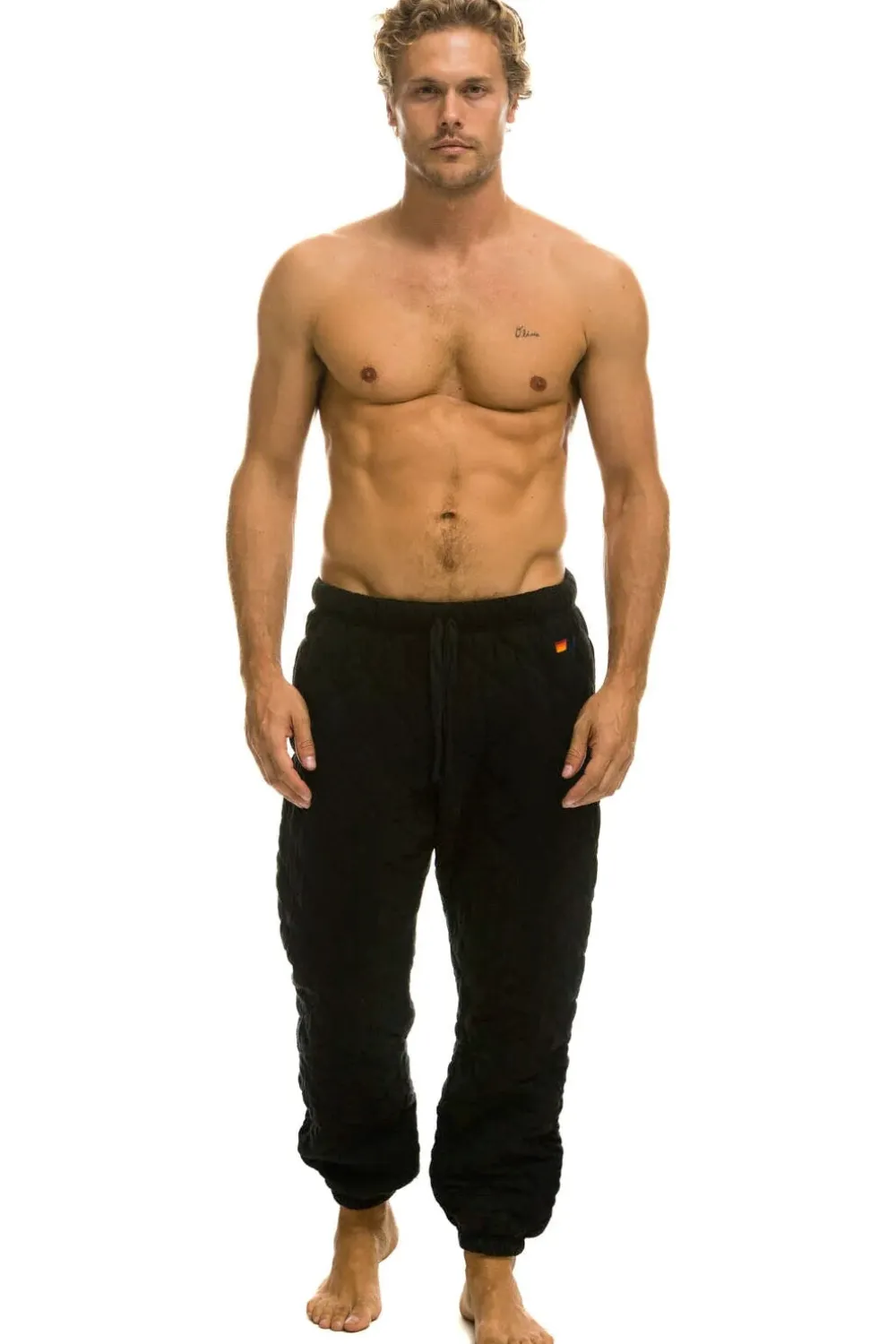 Sweatpants | Aviator Nation QUILTED SWEATPANTS - BLACK