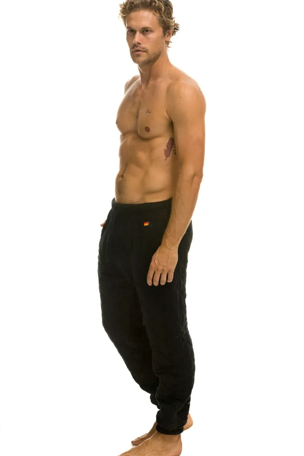 Sweatpants | Aviator Nation QUILTED SWEATPANTS - BLACK