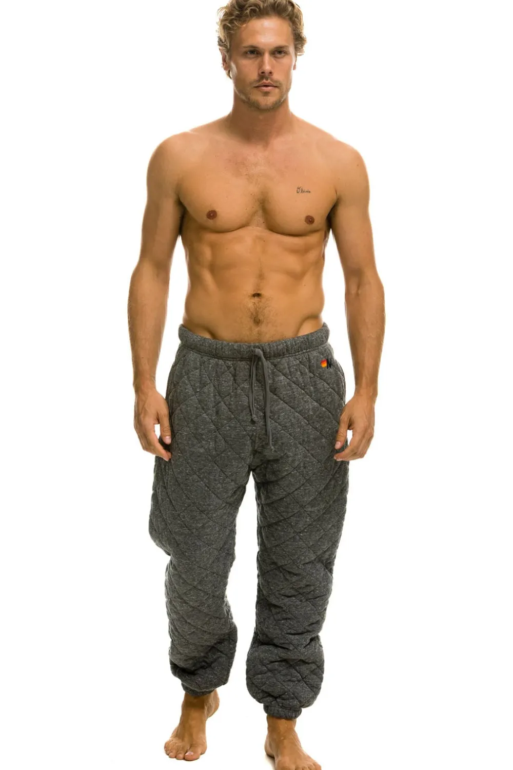 Sweatpants | Aviator Nation QUILTED SWEATPANTS - HEATHER GREY HEATHERGREY