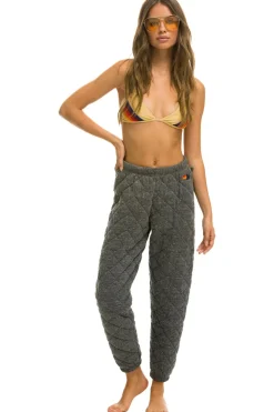 Sweatpants | Aviator Nation QUILTED SWEATPANTS - HEATHER GREY HEATHERGREY