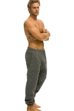 Sweatpants | Aviator Nation QUILTED SWEATPANTS - HEATHER GREY HEATHERGREY