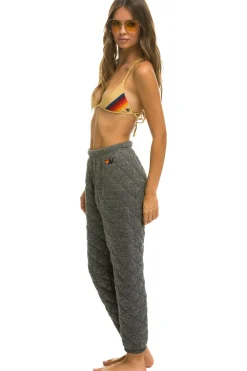 Sweatpants | Aviator Nation QUILTED SWEATPANTS - HEATHER GREY HEATHERGREY