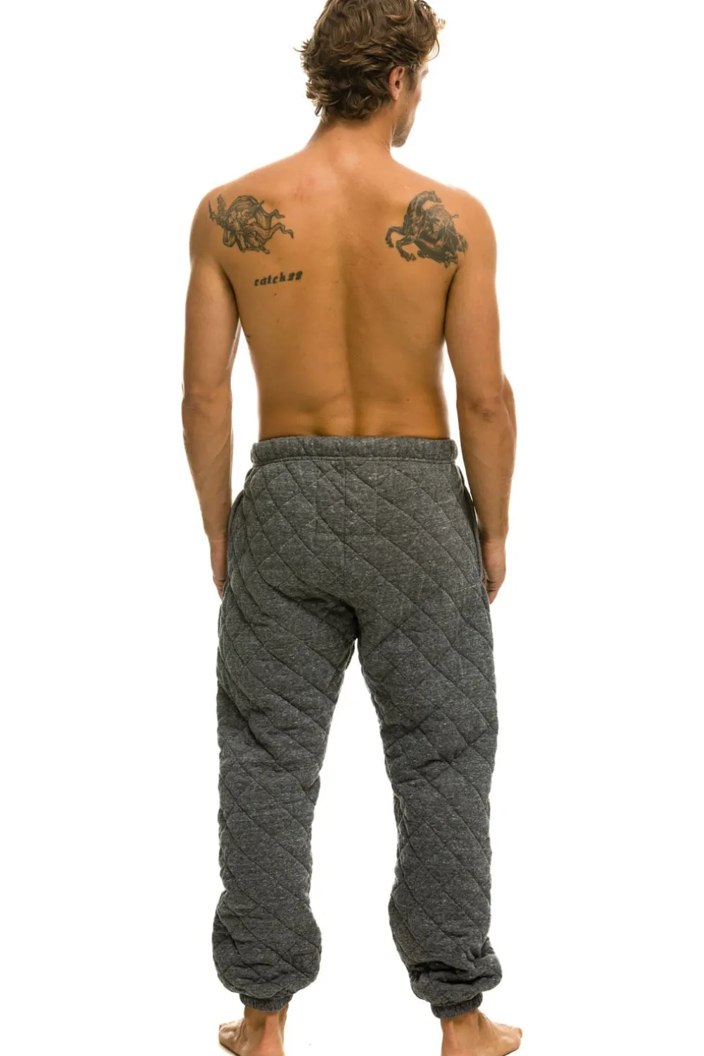 Sweatpants | Aviator Nation QUILTED SWEATPANTS - HEATHER GREY HEATHERGREY