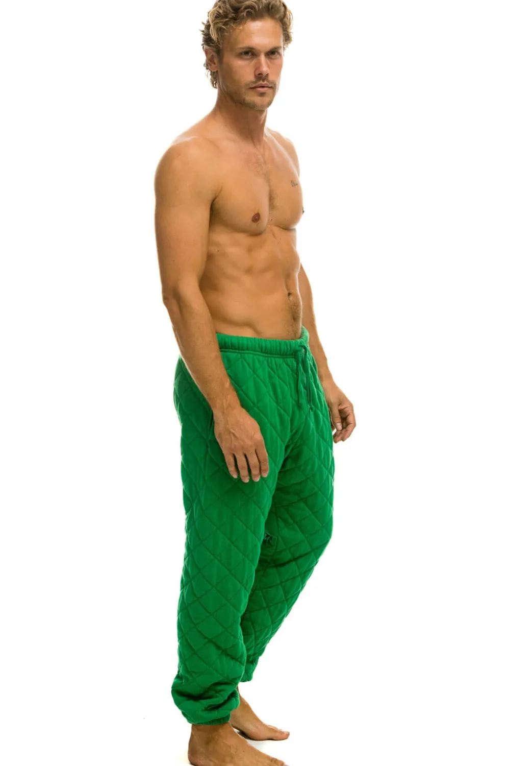 Sweatpants | Aviator Nation QUILTED SWEATPANTS - KELLY GREEN KELLYGREEN