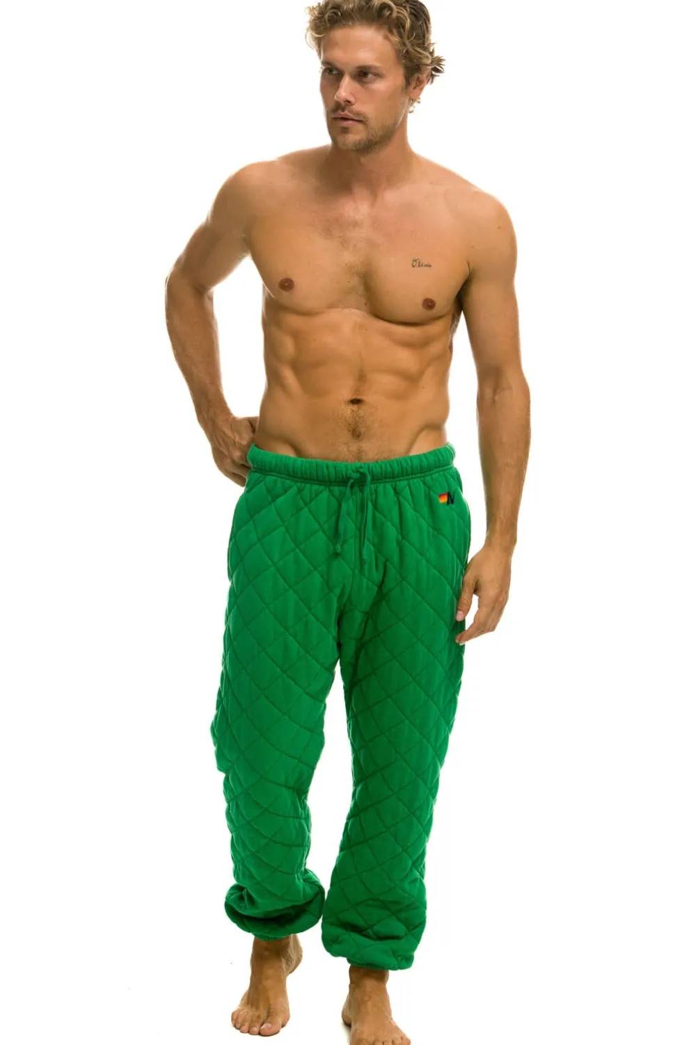 Sweatpants | Aviator Nation QUILTED SWEATPANTS - KELLY GREEN KELLYGREEN
