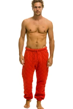 Sweatpants | Aviator Nation QUILTED SWEATPANTS - RED