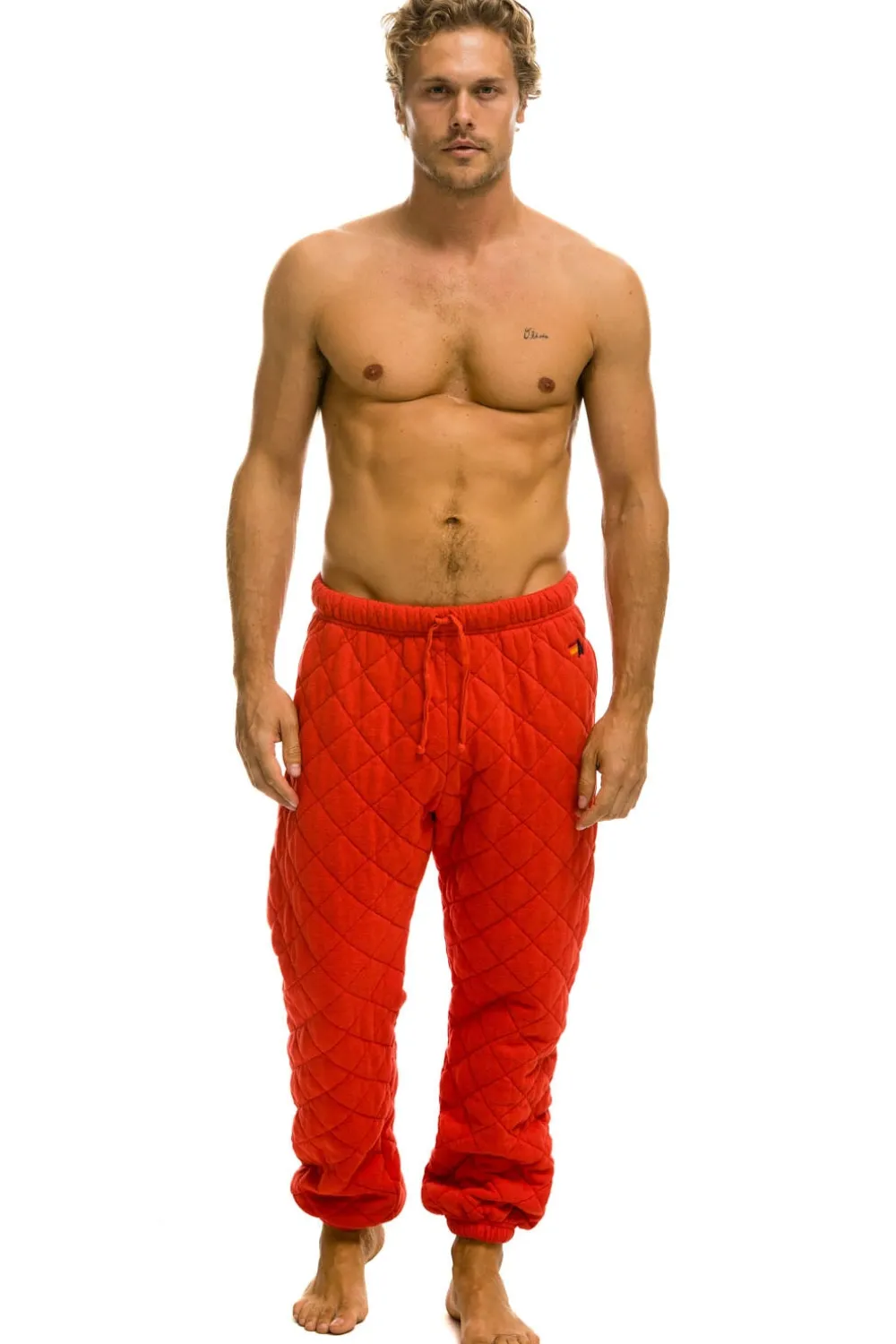 Sweatpants | Aviator Nation QUILTED SWEATPANTS - RED
