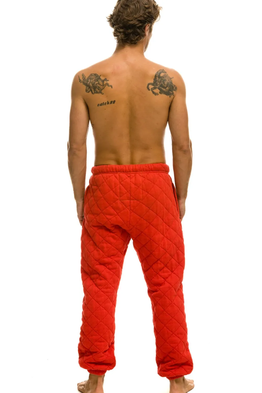 Sweatpants | Aviator Nation QUILTED SWEATPANTS - RED