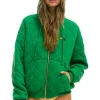 Hoodies | Hoodies | Aviator Nation QUILTED ZIP HOODIE RELAXED - KELLY GREEN KELLYGREEN