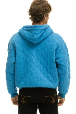 Hoodies | Hoodies | Aviator Nation QUILTED ZIP HOODIE RELAXED - OCEAN