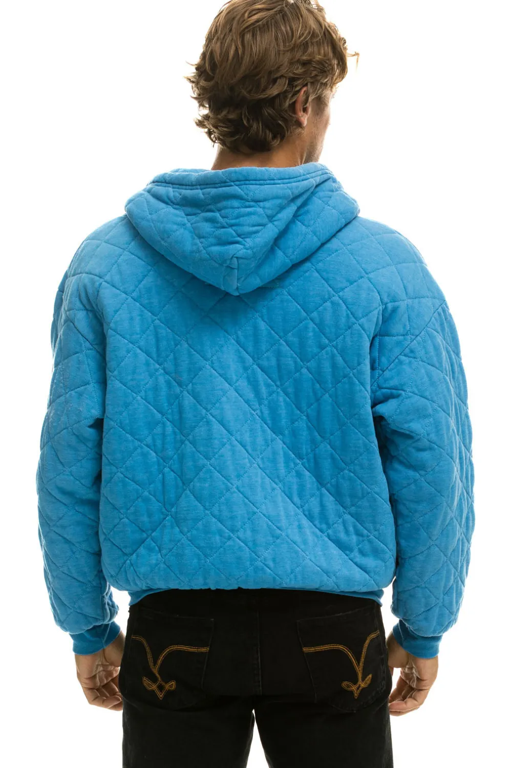 Hoodies | Hoodies | Aviator Nation QUILTED ZIP HOODIE RELAXED - OCEAN