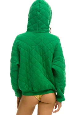 Hoodies | Hoodies | Aviator Nation QUILTED ZIP HOODIE RELAXED - KELLY GREEN KELLYGREEN