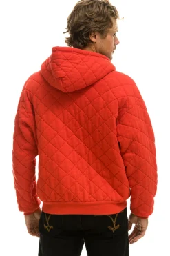 Hoodies | Hoodies | Aviator Nation QUILTED ZIP HOODIE RELAXED - RED