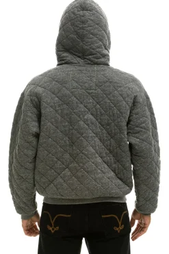 Hoodies | Hoodies | Aviator Nation QUILTED ZIP HOODIE RELAXED - HEATHER GREY HEATHERGREY