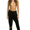 Sweatpants | Aviator Nation RAINBOW 6 STRIPE CASHMERE RELAXED FIT PANT - BLACK