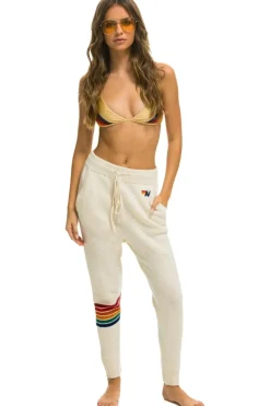 Sweatpants | Aviator Nation RAINBOW 6 STRIPE CASHMERE RELAXED FIT PANT - VINTAGE WHITE VINTAGEWHITE