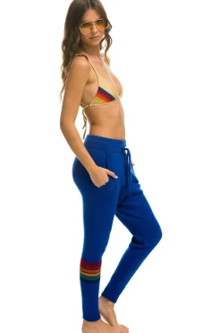 Sweatpants | Aviator Nation RAINBOW 6 STRIPE CASHMERE RELAXED FIT PANT - LAPIS