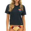 Boyfriend Tees | Tees | Aviator Nation RAINBOW HEART STITCH BOYFRIEND TEE - CHARCOAL