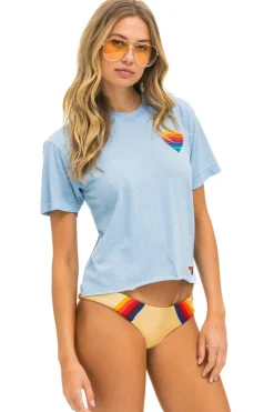 Boyfriend Tees | Tees | Aviator Nation RAINBOW HEART STITCH BOYFRIEND TEE - ICE