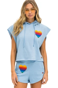 Shorts | Aviator Nation RAINBOW HEART STITCH LOUNGER SHORT - ICE