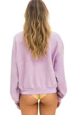 Sweatshirts | Sweatshirts | Aviator Nation RAINBOW HEART STITCH RELAXED CREW SWEATSHIRT - MAUVE
