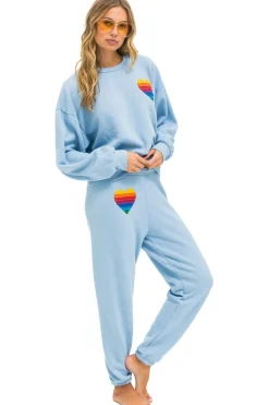 Sweatshirts | Sweatshirts | Aviator Nation RAINBOW HEART STITCH RELAXED CREW SWEATSHIRT - ICE