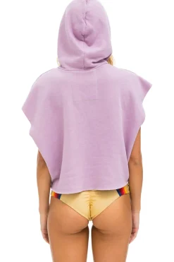 Hoodies | Aviator Nation RAINBOW HEART STITCH SLEEVELESS RELAXED CROPPED PULLOVER HOODIE - MAUVE