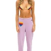 Sweatpants | Aviator Nation RAINBOW HEART STITCH SWEATPANTS - MAUVE