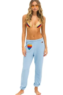 Sweatpants | Aviator Nation RAINBOW HEART STITCH SWEATPANTS - ICE