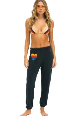 Sweatpants | Aviator Nation RAINBOW HEART STITCH SWEATPANTS - CHARCOAL