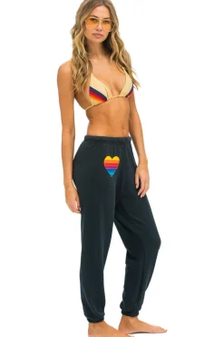 Sweatpants | Aviator Nation RAINBOW HEART STITCH SWEATPANTS - CHARCOAL