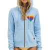 Hoodies | Hoodies | Aviator Nation RAINBOW HEART STITCH ZIP HOODIE - ICE