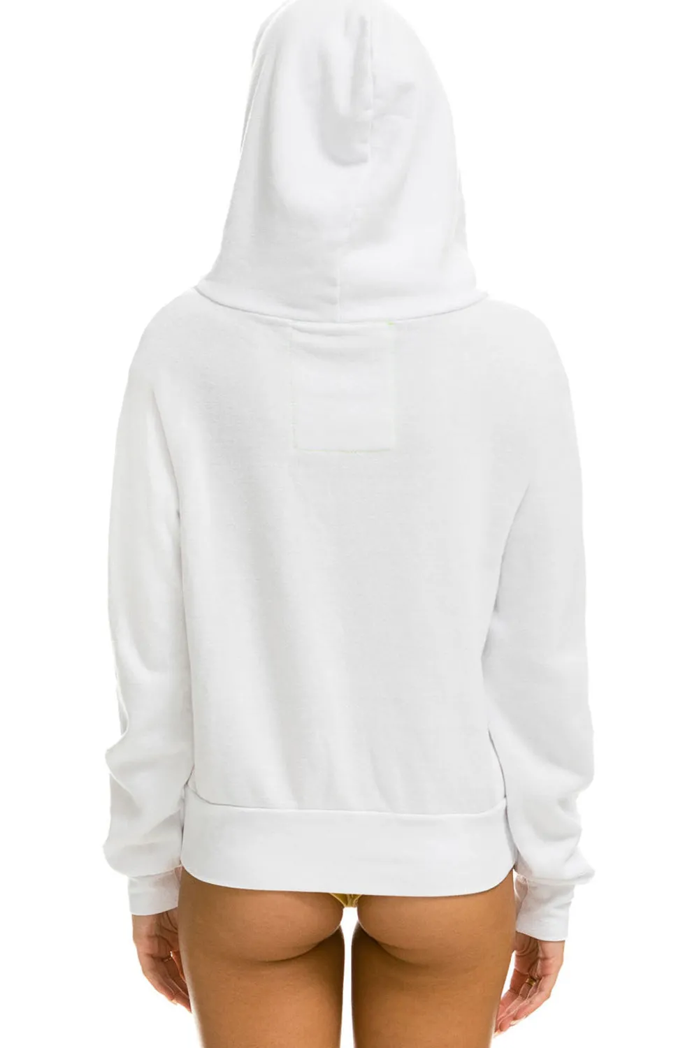 Hoodies | Hoodies | Aviator Nation RAINBOW HEART STITCH ZIP HOODIE W/ POCKETS - WHITE