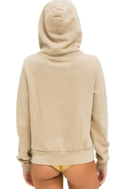 Hoodies | Hoodies | Aviator Nation RAINBOW HEART STITCH ZIP HOODIE - SAND