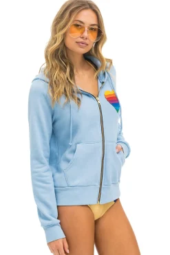 Hoodies | Hoodies | Aviator Nation RAINBOW HEART STITCH ZIP HOODIE - ICE