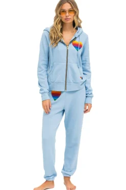 Hoodies | Hoodies | Aviator Nation RAINBOW HEART STITCH ZIP HOODIE - ICE